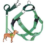 2 Hounds Design Freedom No-Pull Dog Harness with Leash, Large, 1-Inch Wide, Neon Green