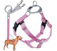 2 Hounds Design Freedom No-Pull Dog Harness with Leash, Large, 1-Inch Wide, Rose
