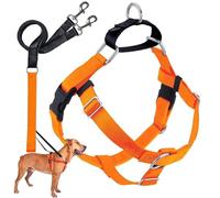 2 Hounds Design Freedom No-Pull Dog Harness with Leash, Medium, 1-Inch Wide, Neon Orange