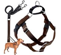2 Hounds Design Freedom No-Pull Dog Harness with Leash, Medium, 5/8-Inch Wide, Brown