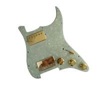 2 Humbuck Upgrade Pre-wired Alnico V Pickups Split 5-Way Blade for ST Pro Guitar Parts Electric Guitar Loaded Pickguard(Green)