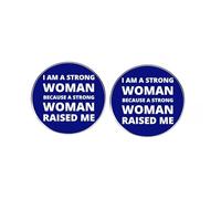 2 I Am a Strong Woman Because a Strong Woman Raised Me lapel pins, Inspiring Feminist Activism Metal Alloy Badge, Clothing Backpack Hat Accessory, 3cm(1.2"), Metal, no gemstone