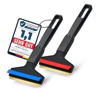 2 Ice Scraper for Car Windscreen 21cm - Brass Car Ice Scraper - fast, effortless & easy - Premium HIPS - Murska Brass Blade Windscreen Scraper for Car Window Scrapper Squeege (2x Random Color)