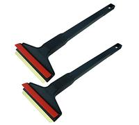 2 Ice Scraper for Car Windscreen 37 cm - Brass Car Ice Scraper long - fast, easy & effortless - Premium HIPS - Murska Brass Blade Windscreen Scraper for Car Window Scrapper Squeege (2x Black - Red)