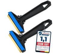 2 Ice Scraper for Car Windscreen - Brass Car Ice Scraper - Murska - fast, effortless & easy - Premium HIPS - Brass Blade Windscreen Scraper for Car Window Scrapper & Squeege (2x Black Blue)