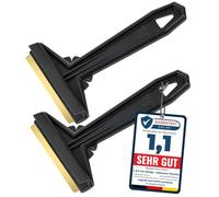 2 Ice Scraper for Car Windscreen - Brass Car Ice Scraper - Murska - fast, effortless & easy - Premium HIPS - Brass Blade Windscreen Scraper for Car Window Scrapper & Squeege (2x Black)