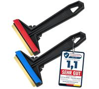 2 Ice Scraper for Car Windscreen - Brass Car Ice Scraper - Murska - fast, effortless & easy - Premium HIPS - Brass Blade Windscreen Scraper for Car Window Scrapper & Squeegee (2x Random Color)