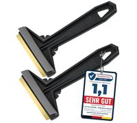 2 Ice Scraper for Car Windscreen - Brass Car Ice Scraper - Murska - fast, effortless & easy - Premium HIPS - Brass Blade Windscreen Scraper for Car Window Scrapper & Squeege (2x Black Grey)