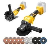 2 in 1 125mm Cordless Angle Grinder & Circular Saw for Dewalt 20V Max(No Battery), 180° Rotating & 45° Tilt, 3-Speed 9300RPM Brushless with LED Display for Metal Wood Tile Cutting, Grinding, Polishing