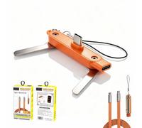 2-in-1 240w Charging Cable with Hidden Phone Stand, Type C，Orange
