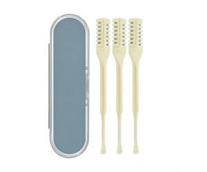2-in-1 3Pcs Double-Sided Stainless Steel Manual Nostril Hair Remover Tool 360° Rotating Nose Hair Trimmer,Double Sided Nose Hair Knife for Unisex (as Shown)