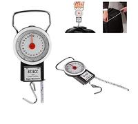 2 in 1 50lb Manual Luggage Weighing Scale, 1M Measuring Tape, Portable Weight Scale for Suitcase, Suitable for Home and Travel Needs, Compact Handheld Hook Weight Scale