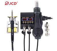 2 in 1 750W Hot Air Gun LCD Digital Display Welding Rework Station for Cell-phone BGA SMD IC Repair Soldering Iron Station 8898 8858 Hot Air Gun