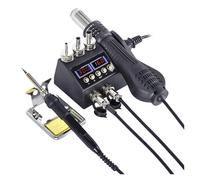 2 in 1 750W Soldering Station LCD Digital Display Rework Welding for Cell-Phone BGA SMD IC Repair Solder Tools Rapid Heating(KIT1)