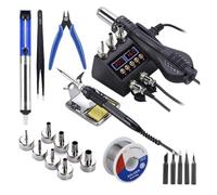 2 in 1 750W Soldering Station LCD Digital Display Rework Welding Station for Cell-Phone BGA SMD IC Repair Solder Tools Efficient Precision(KIT8)