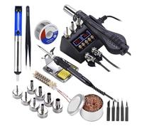 2 in 1 750W Soldering Station LCD Digital Display Rework Welding Station for Cell-Phone BGA SMD IC Repair Solder Tools Efficient Precision(KIT7)