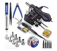 2 in 1 750W Soldering Station LCD Digital Display Welding rework for Cell-Phone BGA SMD IC Repair Solder Tools 8898(8898 KIT2,220/V)