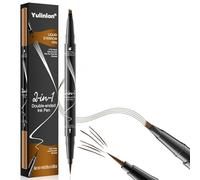 2-in-1 9706 Liquid Eyebrow Pencil with Double Tip, 4 Tips and Ultra Thin Eyebrow Pencil for 1 Tapered Eyebrows, Easy Drawing of Realistic Eyebrows, 4 Colours