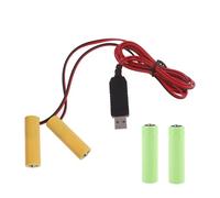 2 in 1 AA Battery Eliminator 3V USB Powered 2pcs 1.5V AA LR6 LED Battery for Light Electronic Toys