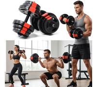 2-in-1 Adjustable Dumbbells and Barbell Set | 15kg Weight Training Equipment | Strength & Muscle Building for Home Gym