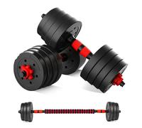 2 in 1 Adjustable Dumbbells Barbell Weights Set 15kg/20kg/30kg/40Kg - Dumbbells Set with Connecting Rod- Home Training Gym Equipment, Lifting, Workout dumbbell sets for women & men (15, Kilograms)