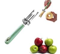 2-in-1 Adjustable Fruit & Vegetable Corers Tool - 2025 Upgraded Stainless Steel Bell Pepper Cutter & Deseeder, Apple Pear Corer, Ergonomic Handle for Home Baking/Baby Food Prep (Green)