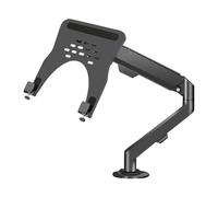 2 in 1 Adjustable Gas Spring Arm Single Monitor Desk Mount,Laptop Arm Mount for Desk Holds 4.4-19.8lbswith Tray for 17"-30" Screens or 10"-16" Laptops Monitors Arm(Black)