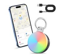 2-in-1 Air Tracker Tags-1Pack, Bluetooth Tracker Works with Apple Find My APP (iOS Only), 3 Modes LED Light Item Finder for Night Walking/Cycling, USB-C, Item Locator for Keys/Suitcase/Luggage