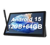 2 In 1 Android table 10 Inch With TabletS protective Case and Stylus Pen android 15 Tablet 5G WiFi-6 1280*800 full HD IPS display 6000mah 64GB ROM+12GB RAM (4+8 Virtual), 1024GB Expansion (Black)