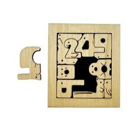 2-in-1 Animal Number Puzzle, Wooden Counting Shape Sorting Board Inspired 0-9 Numerical Shape Matching, Easy-Grip Stacking Toy for Brain Teaser, Educational Aesthetic Gift (1Pc)
