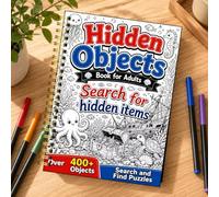 2-in-1 Art Coloring & Treasure Hunt Puzzle Planner - A5 Spiral-Bound Brain Training Journal, Stress Relief Activity Log for Adults & Seniors