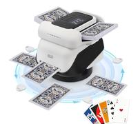 2-in-1 Automatic Card Shuffler and Dealer Machine,Ultra Quiet,Rechargeable Card Dispenser Machine,360° Rotating, 1-2 Deck Card Shuffler Machine for Poker,Support 8 Players (With Remote Control)