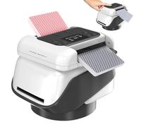 2-in-1 Automatic Card Shuffler & Dealer, 360° Degree Rotating Electric Card Shuffler, Ultra Quiet, Rechargeable, Adjustable Dealing Distance, for Poker, UNO, Phase 10, Skip-Bo, Rummy