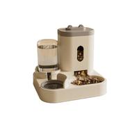 2-in-1 Automatic Cat Feeder and Water Dispenser, Gravity Pet Food and Water Bowl Set with Detachable Design, Wet & Dry Separation, No Electricity Needed for Cats and Small Dogs (Grey)