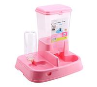 2 in 1 Automatic Cat Feeder, Pet All One Auto Food and Water Dispenser Detachable Bottle Cats Dogs Feeding Tool on for And Small Home Travel (Pink)