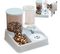 2-in-1 Automatic Cat Food Dispenser & Water Bowl & Pet Water Dispenser | Portable Non-Electric Cat Feeder Dispenser
