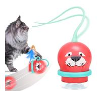 2-in-1 Automatic Cat Toy with Bird Song & LED Lights, Rechargeable Interactive Kitten Toys for Indoor Cats, with Strong Suction Cup for All Floors & Carpet, Teaser with Feather & Silicone Tail