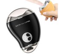 2-in-1 Automatic Electric Nail Trimmer& Polisher with LED Light, 3-Speeds, Rechargeable Nails Cutter, Cordless Electric Nail Clippers for Seniors Children (Black)