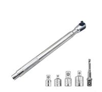 2-in-1 Automatic Hand Wrench High Torque Extender Slim Design Quick Change 3 Driver Heads Chrome Steel Non-Slip Silicone Grip 17.12in Length 1.18in Width for Confined Automotive(6pcs)