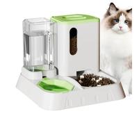 2 In 1 Automatic Pet Feeder Cat Dog Food Feeder And Water Dispenser Suitable for Feeding Pets at Work on Business Traveling (Green)