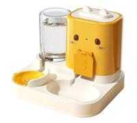 2 In 1 Automatic Pet Feeder,Cat Feeder and Water Dispenser Removable 800g Food Feeder And 1.8L Water Feeder Pet Feeding Bowl for Small Animals Puppy,BPA-Free (Yellow)