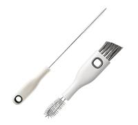 2-in-1 Baby Bottle Brush and Straw Cleaner Brush, Dual-Head Bottle Cleaner for Narrow Openings, Water Bottle Cleaning Brush Set for Baby Bottles and Travel Mugs, White
