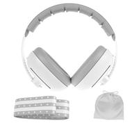 2-in-1 Baby Ear Defender for Babies and Toddlers up to 48 Months, Adjustable Baby Headphones with Stretchy Band, Baby Noise Cancelling Headphones for Against Hearing Damage & Improves Sleep (white)