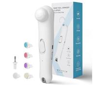 2 in 1 Baby Electric Nail File, Gentle Infant Nail Trimmer Electric Rechargeable, LED Light and Six Filing Heads for Kid and Adult Use, Portable Baby Safety Care Set