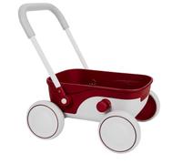 2-in-1 Baby Push Walker, Adjustable Height Toy for 6-12 Months | Durable food-grade PP construction with quiet EVA wheels, designed for infants 6-12 months Red