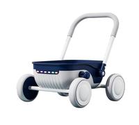 2-in-1 Baby Push Walker, Adjustable Height Toy for 6-12 Months | Durable food-grade PP construction with quiet EVA wheels, designed for infants 6-12 months Blue