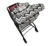 2-in-1 Baby Shopping Trolley Cover Highchair Seat Cushion - Portable Design (Black Chevron)