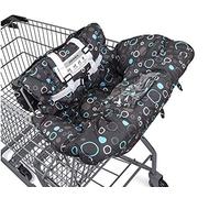2-in-1 Baby Shopping Trolley Cover Highchair Seat Cushion - Portable Design (Black Circle)