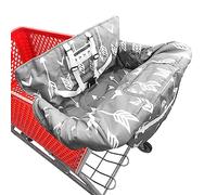 2-in-1 Baby Shopping Trolley Cover Highchair Seat Cushion - Portable Design (Gray Arrow)
