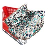 2-in-1 Baby Shopping Trolley Cover Highchair Seat Cushion - Portable Design (Gray Polk Dot)